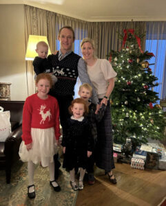 Laura and her family at Christmas 2022